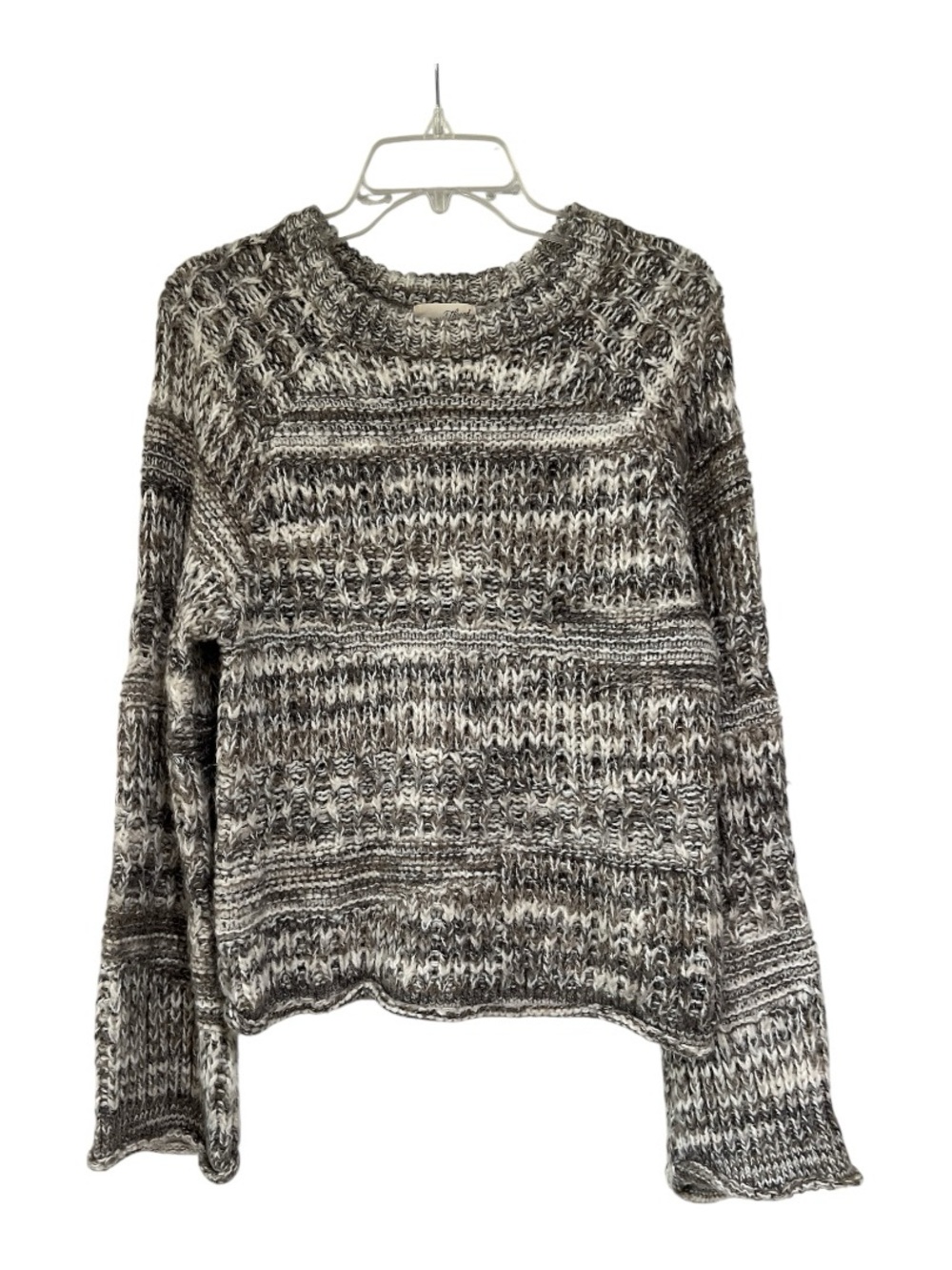 Universal Thread Marled Crewneck Sweater - Gray & White